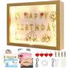 MeYuxg Cornice 3D, 27 x 22 cm, cornice 3D profonda, 3 cm di profondità, con luce LED da 1 m e 6 immagini a tema, per fiori, foto, cartoline (in legno)