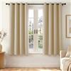 Deconovo Tende Oscuranti per Interni con Occhielli, 2 Pannelli 140x145 cm, Tende Termiche Isolanti per Camera da Letto e Soggiorno, Drappeggio Morbido ed Elegante, Beige Sabbia