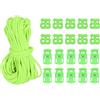 PATIKIL Fermacavo a Molla Plastica 16 Iarde e 10pz Fermacorda Foro Singolo e 10pz Fermacorda Molla Doppio Foro per Paracord, Lacci Scarpe, Abbigliamento, Zaini, Borse, Verde Fluorescente
