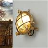 Licht-Erlebnisse Lampada da parete Lido in ottone sferica stile marittimo elegante applique vintage a forma di oblò G9 IP44 ideale per giardino, cortile, terrazzo