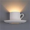 TEKHOME Applique da Parete in Gesso Design Tazza con Piattino, Attacco G9, Verniciabile, Luce Decorativa per Soggiorno e Camera - GS-E85