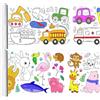 Hshenjhu 2 Pezzi Rotolo Carta Disegno Bianco, DIY Rotolo Colorare, Tagliabile Rotolo da Colorare, Rotoli da Disegno 30 * 300 cm per Bambini, Più Piccoli (Mondo Animale+Trasporti)