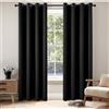 EMEMA Tende Nero Opache con Occhielli 225 CM di lunghezza, Morbide Tende Oscuranti, Set di 2 Tende Oscuranti per Soggiorno Camera da Letto, Tende Opache con Occhielli Ciascuna H225 x B140 CM