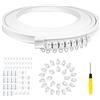 Tupgaxx Set di 111 binari per tende da 5 metri, flessibili, pieghevoli, binari per tende da soffitto, binari curvi, supporto a soffitto, ganci per tende, accessori per sistema di binari per tende