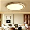 HYKISS Plafoniera Rotonda LED Stile Wabi Sabi In Travertino Giallo Naturale Lampada Soffitto 3 Temperature Colore Regolabile 38W Sottile Per Camera Soggiorno Corridoio E Ingresso(48cm)