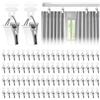 ALLisWE 100 Pezzi Ganci per Tende Scorrevoli per Binario Silenzioso Cursori per Tende Plastiche Con Clip per Tende in Metallo Gancio Glider Hooks per Binari per Bagni Cucine Camere da Letto Finestre