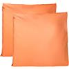 FARFALLAROSSA Coppia di Federe 100% Puro Cotone 60x60 CM, Set di 2 Tessuti per Cuscino Letto, Chiusura a Busta, Tinta Unita, Misura Standard - Arancione