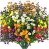 Elchuiaby Fiori artificiali per uso esterno, confezione da 12 piante finte resistenti ai raggi UV, con design iperrealistico, fiori in plastica per tutte le stagioni, per prato, patio, cimitero, decorazione per