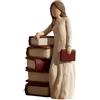 Generico Statua Donna Con Libro, Decorazione per Scaffale Dipinta a Mano, Figurina Ragazza Leggente, Per casa, soggiorno, studio, libreria, scrivania, ufficio, insegnanti, studenti, bibliotecari