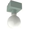 L+ Plafoniera led soffitto, in metallo, forma cubo, lunghezza 10cm, colore verde, Made in Italy