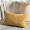 FDTERN Federe Cuscini Giallo Zenzero 35x55 per Divano in Velluto a Coste Moderno Morbido Motivo a Croce Decorativa Copricuscini con Cerniera Invisibile per Divano Camera da Letto