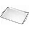 SANQIAHOME Vassoio rettangolare per fast food in acciaio inox in confezione, 40 x 24 cm, Piatti da portata,argento