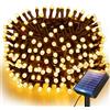 btfarm 6 M 60 LED Luci Solari Esterno, 8 Modalità Catena Luminosa Esterno Solare IP65 Impermeabile, Lucine Natale Esterne Energia Solar Decorative per Giardino Albero Patio, Bianco Caldo