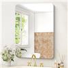 KOCUUY Specchio da bagno rettangolare senza cornice, specchio da parete 50x70 cm, specchio con vetro infrangibile, riflessione HD, angoli arrotondati, adatto per bagno