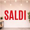Gigio Store Kit 5 Adesivi SALDI per Vetrine Negozi - Scritte Prespaziate Senza Sfondo in Vinile Rimovibile - Vetrofanie Saldi Estivi/Invernali, Allestimento Vetrine (60x25 cm - Rosso - B)