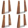 TILISMA Fermalibri in Noce per Mensole | Fermalibri in Legno per Mensole | Robusti Supporti per Libri, Fermalibri con Base in Metallo per Librerie | Eleganti Fermalibri Decorativi Si Posizionano
