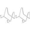 HCHLQLZ 3 * 3 Pollici Ferro Supporto Cavalletto Decorativo per Foto, Piatti, cornici, Libri di Cucina, Piatti Decorativi, Tablet e Arte, Argento 2 Pezzi