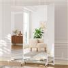 brisafe Specchio Pavimento Pieghevole con Ruote a 360°, 160 x 180 cm, con Pellicola Nano-tech Infrangibile, Specchio Mobile Ultra Grande, per Casa, Palestra, Ballo, Bianco