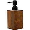 Momfin Dispenser a pressione in noce per lozioni, shampoo, sapone, contenitore a pompa in legno con testa nera opaca per bagno, vanità, lavello della cucina, decorazione marrone (tromba)