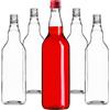 KADAX Set di 10 Bottiglie in Vetro 700ml con Tappo a Vite Rosso - Bottiglie vuote da riempire per succhi, sciroppo, Olio e liquore, conservazione Alimentare