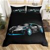 Homemissing Copripiumini Racing Youth Men's Extreme Speed Sport Tema Set Copripiumino 135x200cm Competition Room Decorazione Nera di Lusso Copripiumone Morbido