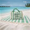 TexLom Telo Mare Fouta con Frange 80x160 cm con Borsa Coordinata Con Zip, Leggero e Assorbente (Verde)