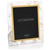 Ottaviani Portafoto della Collezione Soffio in Cristallo e foglia oro Tecnologia Silver Foil cm 20x25