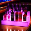 Generico Portabottiglie Espositore per Bottiglie Illuminato da 23 6 Pollici Scaffale per Bottiglie di liquore Illuminato a 3 gradini a LED Ripiani in Acrilico modificabili a Colori per Feste di Bar c