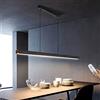WERSVG LED Lampada a Sospensione 60W per Tavolo da Pranzo a Strisce Lunghe Nere Dimmerabile con Telecomando Moderno Design lineare Regolabile in Altezza per Ufficio Bar Sala da pranzo Cucina Nero 150cm