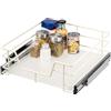 bremermann cassetto telescopico 45 cm con ripiano, per montaggio successivo, con guide telescopiche a sfera, ideale per cucina, bagno e camera da letto, in metallo (Bianco crema)