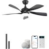 Sofucor 114cm Smart Ventilatore da Soffitto con Luce, Alexa/App/WiFi, Telecomando, Timer, 6 Velocità, 3 Regolazioni di Colore, DC, Dimmerabile, Silenzioso Ventilatore da Soffitto per Soggiorno