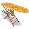OWIJI Asse da Stiro Salvaspazio Legno Faggio Noce Pieghevole Altezza Regolabile Ripiano Multistrato + 2 Grucce Omaggio Appendiabiti 35 x 141 x 92 cm Antiscivolo Stabile Colore Mollettone Assortito
