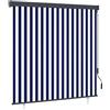 vidaXL Tenda a rullo Blu e Bianco 180 x 250 cm Tessuto e Alluminio, Tenda a rullo rettangolare moderna, ombra per patio, giardino, copertura per balcone, blocco sole e calore