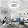 UISEBRT Ventilatore da soffitto con illuminazione 36W Lampada da soffitto con Ventilatore, Moderna LED Dimmerabile a soffitto con telecomando per soggiorno camera da letto sala da pranzo