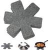 SNZ Set di 9 protezioni per padelle in feltro (38 cm), sottopentola antiscivolo per padelle Tefal/WMF/Elo, utensili da cucina per proteggere i mobili e prolungare la durata della padella, grigio