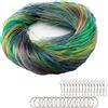 Qxsuse Scoubidou Cordini 200 Pezzi Cordini per Intreccio in Plastica 20 Colori Fai da Te Lacci in Plastica per Artigianato con 10 Clip Portachiavi 10 Ganci Fermagli, per Braccialetti Scoubidou Fai da Te