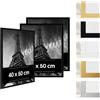 Estancia Confezione da 3 Cornici in Plastica Nera da 40x50 cm - Cornice da 40 x 50 con Vetro Acrilico Infrangibile - Cornice Moderna per Pareti e Tavoli