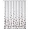 BAKAJI Tenda Doccia Stampata Dimensione Telo in Tessuto Poliestere 180 x 200 cm con 12 Anelli in Plastica per Il fissaggio Design Moderno Accessori Vasca Bagno (Stelle Grigio)