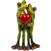 formano Figura di rana con cuore - Divertente statuetta decorativa con rane innamorate, ca. 16 cm, dipinta a mano