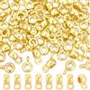 Beebeecraft 1 Scatola da 80 Pezzi di Perline A Cauzione in Vero Ottone Placcato Oro 14K con Distanziatore Ad Anello per Ciondoli Europei Braccialetti A Catena A Serpente Collane Creazione di Gioielli