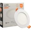 FactorLED Downlight LED Soffitto da incasso circolare Slim 12 cm 10 W (100 W), pannello rotondo da incasso, piastra extra sottile, luce selezionabile 2700 K-4000 K-5700 K (CCT) (1, Ø120 mm)