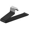 ABHENG Grucce per pantaloni, Gancio Grucce per Pantaloni, confezione da 10, Appendiabiti Salvaspazio Bianca, Gruccette in Acciaio Inox, Cromate, 38 x 0,5 x 13 cm, Nero, AIY0510B