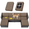 Sfcover Impermeabile Federe Per Cuscino Divano Copricuscini Elasticità Giardino Rattan Esterni E Patio Coperte Del Cuscino Per Cuscini Pallet Legno (coco,W60-90 D30-50cm)