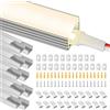 BRIMETI Profili per Strisce LED 10x Profili Angolari da 1 Metri in Alluminio U-forma con Copertura Opaca, Schermatura Opaca ingombro max striscia led 10mm - 14.2 x 8.5mm