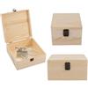 Momfin Scatola portaoggetti rettangolare in legno retrò con chiusura in metallo, coperchio ribaltabile per gioielli, souvenir, organizer decorativo per casa e ufficio (24,5 x 24,5 x 10 cm)