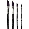 Findartle pennelli dagger striper, 4 pennelli per righe sottili per scrittura, insegne, pinstripe, strisce, liner, pennello professionale per strisce per acrilico, acquerello, guazzo, pittura a olio