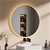 EMKE Specchio Bagno con Luce Rotondo - Diametro di 70 cm - Specchio LED bagno dimmerabile con 3 colori di illuminazione, funzione di memoria, interruttore touch,Specchio da Bagno