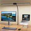 KableRika Lampada LED Da Scrivania Doppia Testa Dimmerabile 24W 80Cm Nera