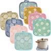 UHETLET Set di 8 presine isolate, in cotone, lavabili per la cucina, 17 x 17 cm, resistenti al calore, guanti da forno