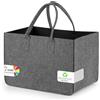 Sinand Cestino Della Spesa, Borsa Della Spesa Con Manico, Robusta/Ben Fatta/Pieghevole La Borsa Di Feltro Di Stoccaggio Per Gite All'aperto, Picnic, Shopping (Grigio - Nero)
